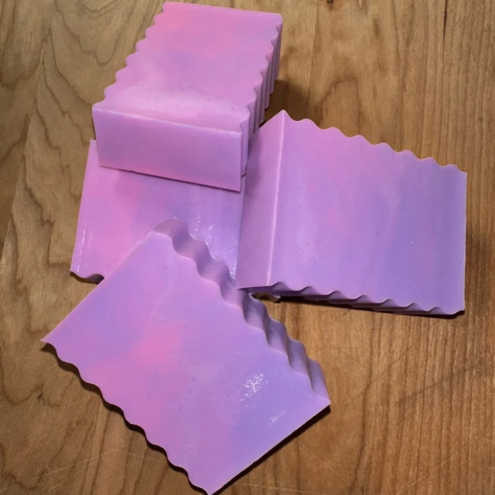 Handmade Lavender‎ Purple Soap Bars - Scalloped Edge